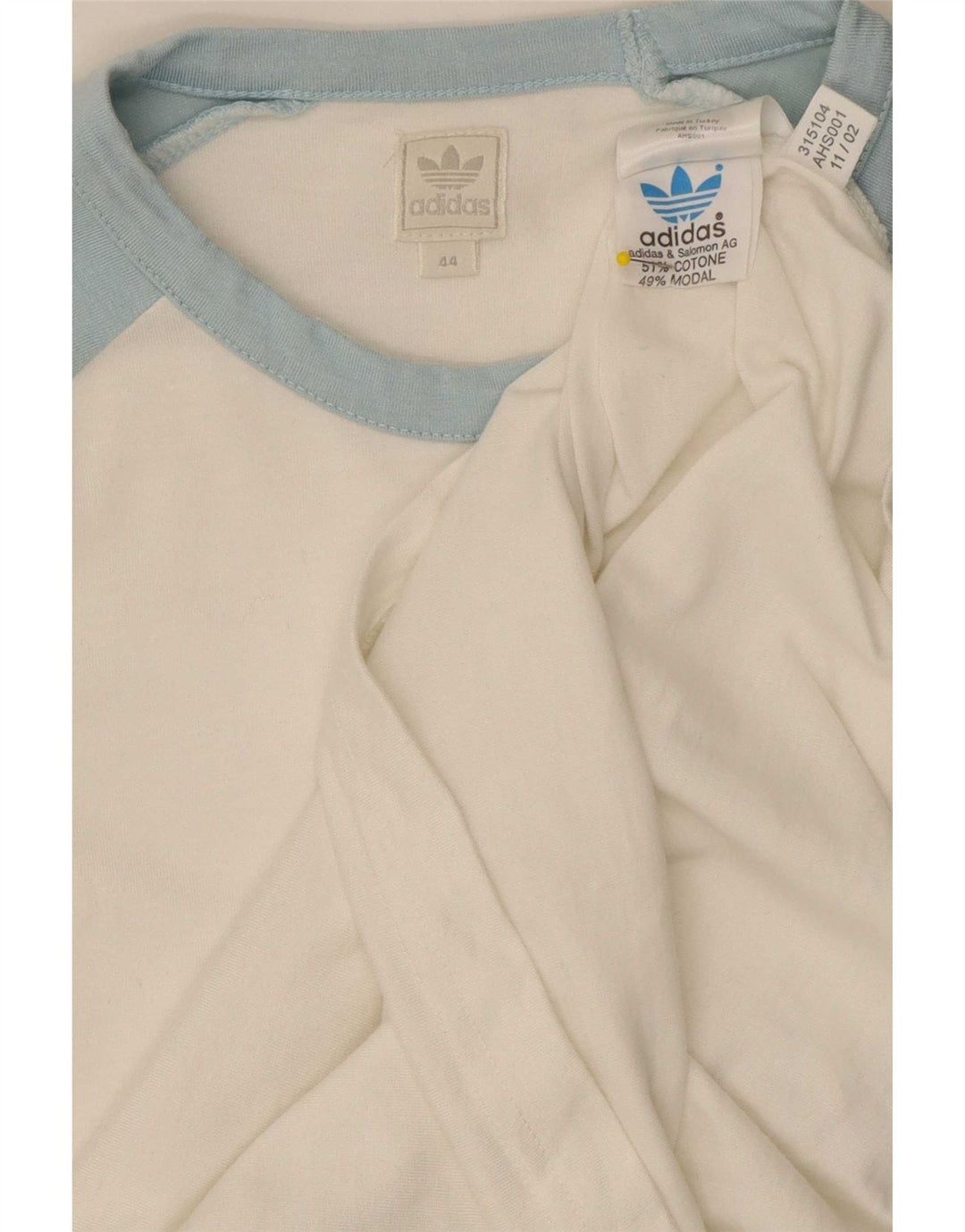 Adidas Top gráfico para mujer manga 3/4 IT 44 Algodón color block blanco mediano