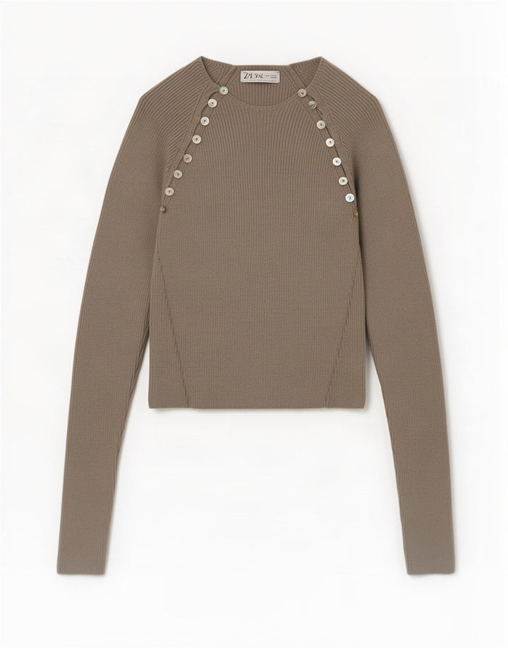 Zara Mujer Crop Blusa Top UK 42 Viscosa Gris Medio