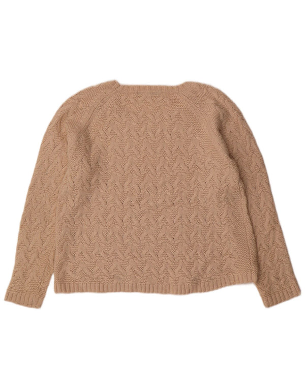 Marks & Spencer Jersey con Cuello Barco para Mujer UK 44 Grande Acrílico Beige