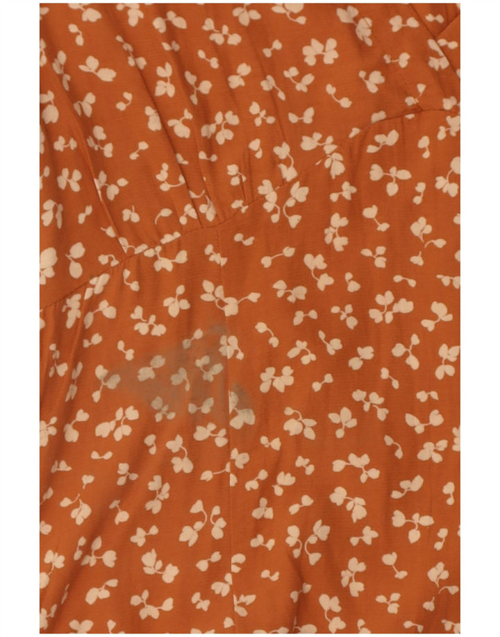 French Connection Vestido de verano para mujer UK 40 Viscosa floral naranja medio