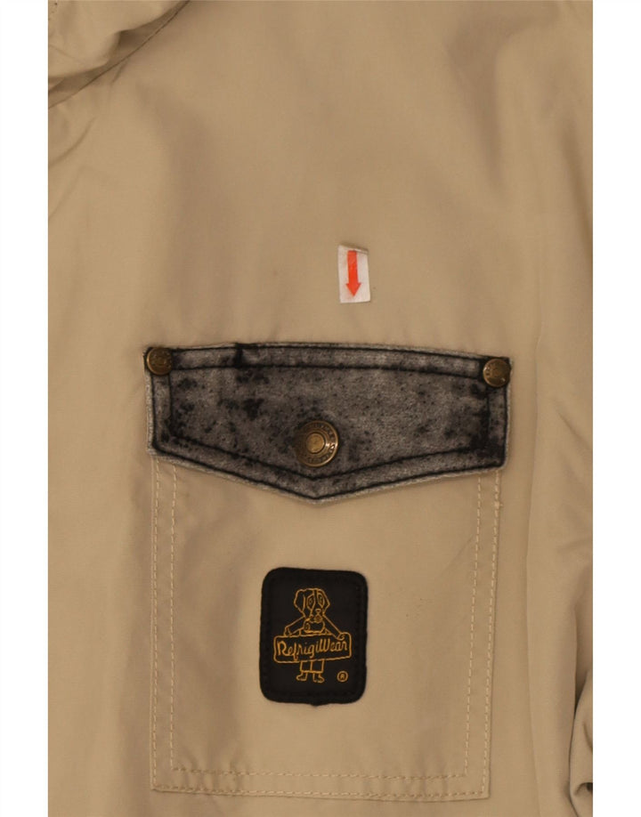 Refrigiwear Chaqueta impermeable bomber para hombre UK 42 2XL Bloque de color beige