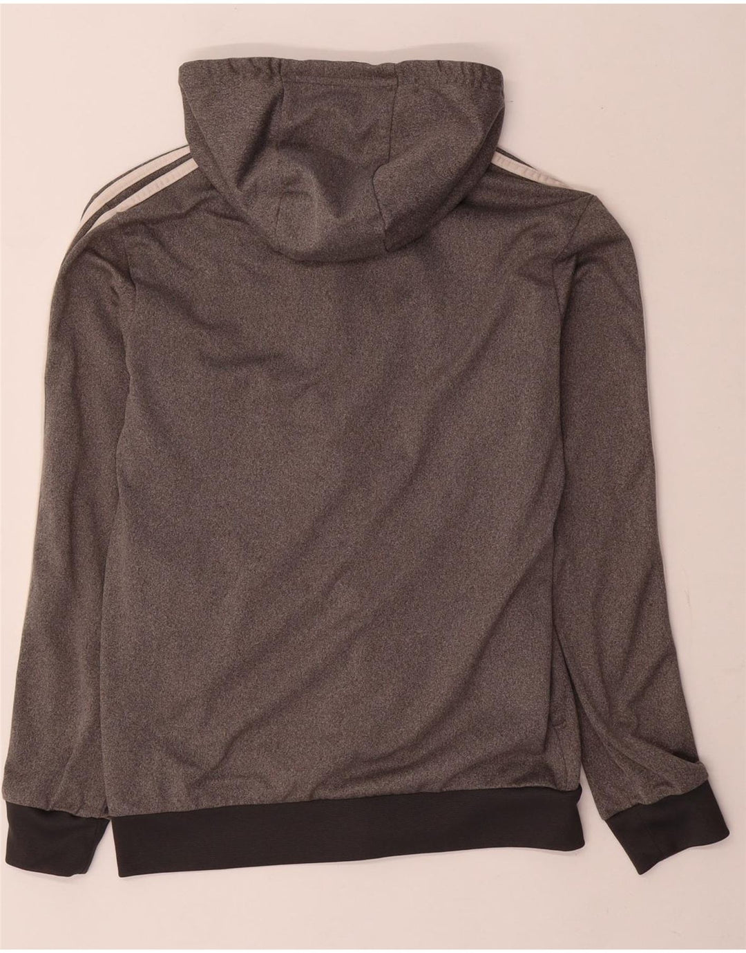 Adidas - Sudadera con capucha para hombre con cremallera, talla 34/36, poliéster gris pequeño