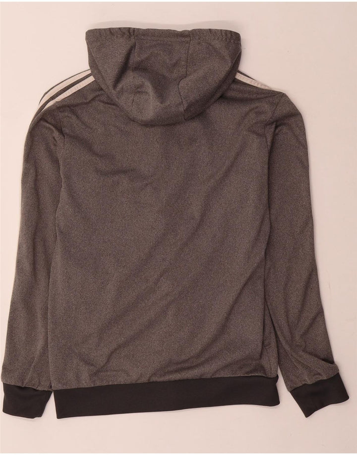 Adidas - Sudadera con capucha para hombre con cremallera, talla 34/36, poliéster gris pequeño