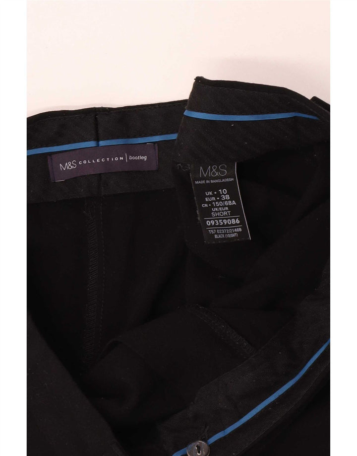 Marks & Spencer Pantalones de traje con corte de bota para mujer UK 10 Small W30 L28 Negro
