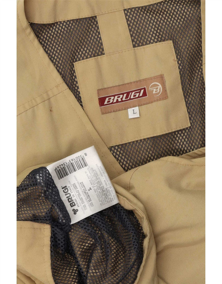 Brugi Chaleco utilitario para hombre UK 40 Large Caqui Poliéster