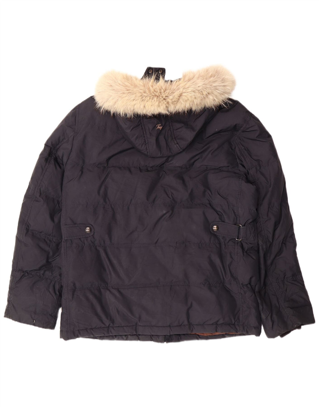 FAY Chaqueta acolchada con capucha para hombre UK 40 Large Poliéster azul marino