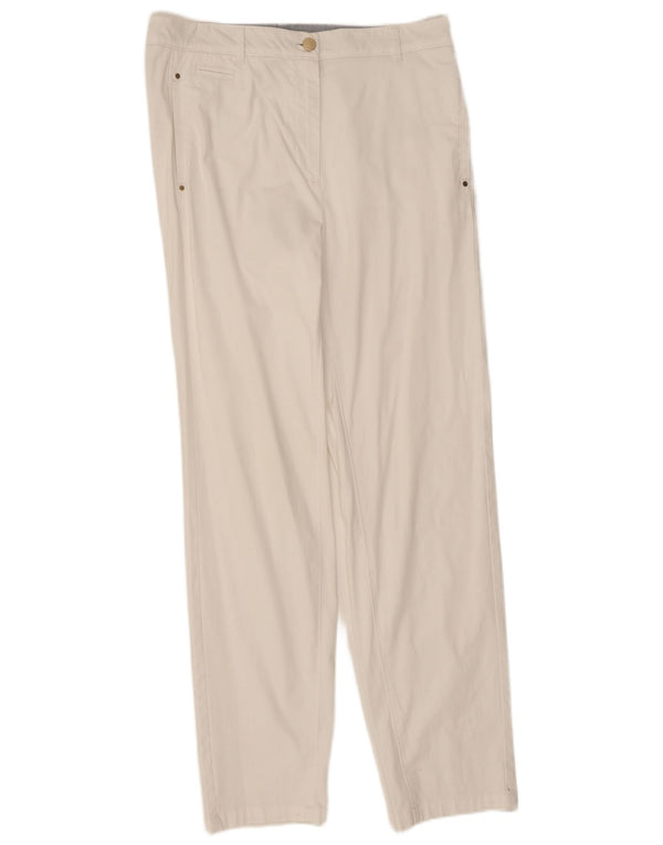 Marks & Spencer Pantalones chinos rectos para mujer UK 12 Medium W32 L30 Blanco