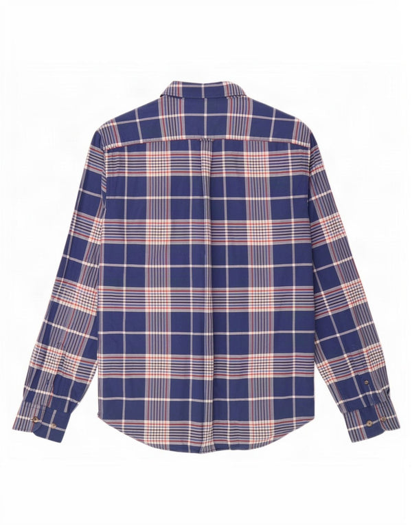 Camisa Ben Sherman para hombre grande de algodón a cuadros azul marino