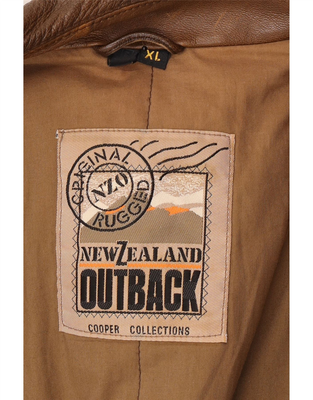 Outback Chaqueta de cuero para hombre UK 42 XL Cuero marrón