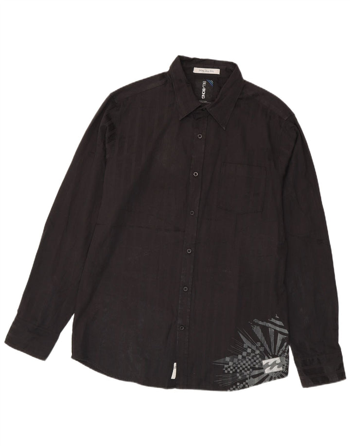 Billabong Camisa gráfica para hombre XL Poliéster a rayas negras