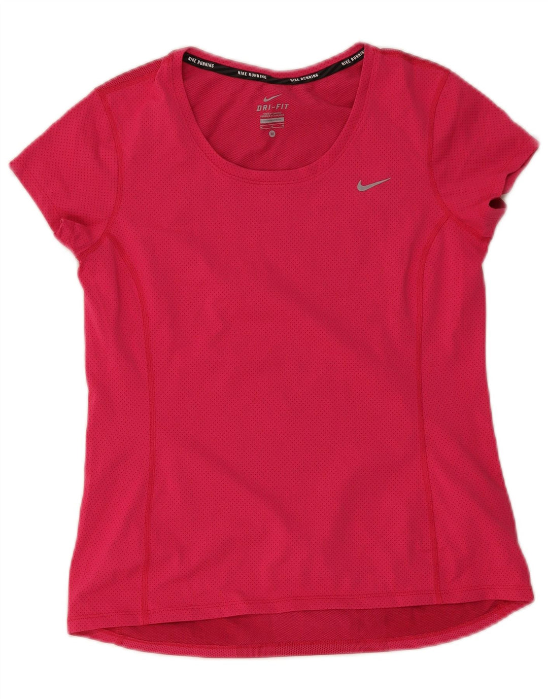 Nike Camiseta Dri Fit para Mujer Top UK 12 Poliéster Rosa Mediano