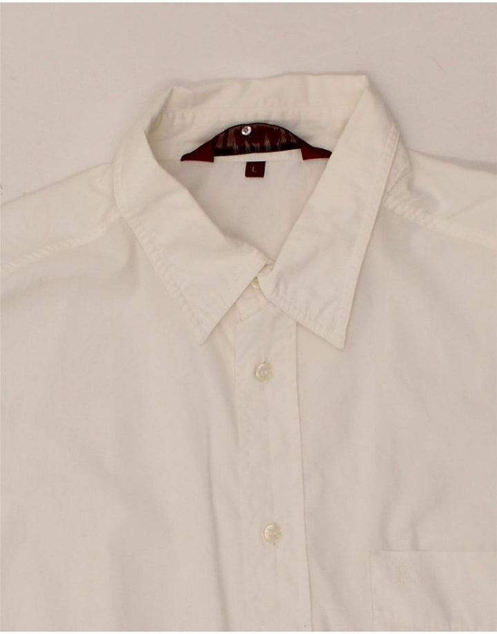 RIFLE Mens Short Sleeve Shirt Large White Cotton Classic Vintage Rifle and Second-Hand Rifle from Messina Hembry 