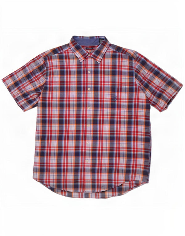 Chaps Mens Short Sleeve Shirt Large Multicoloured Check Cotton
