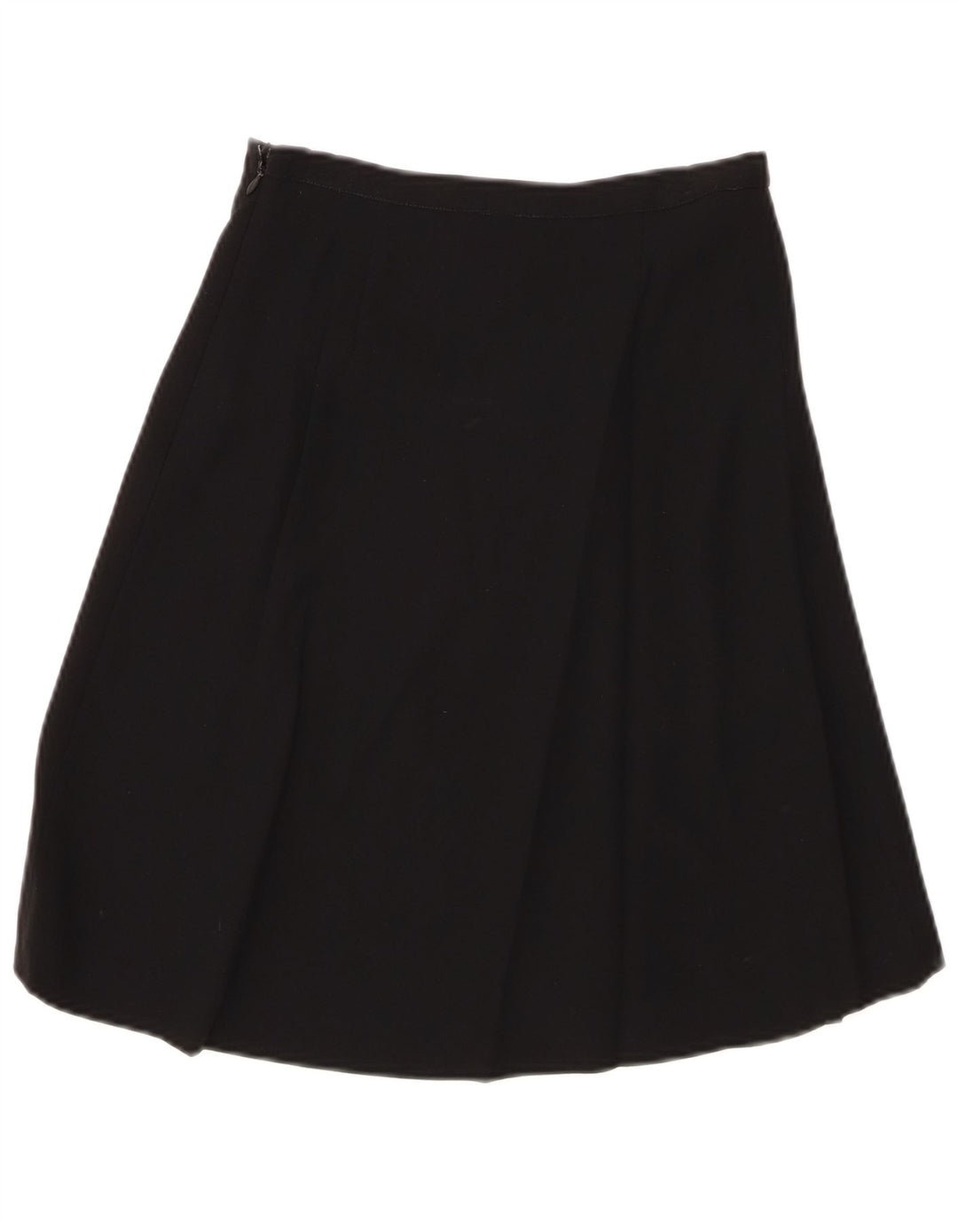 EMPORIO ARMANI Falda acampanada de cintura alta para mujer IT 40 Small W24 Lana negra