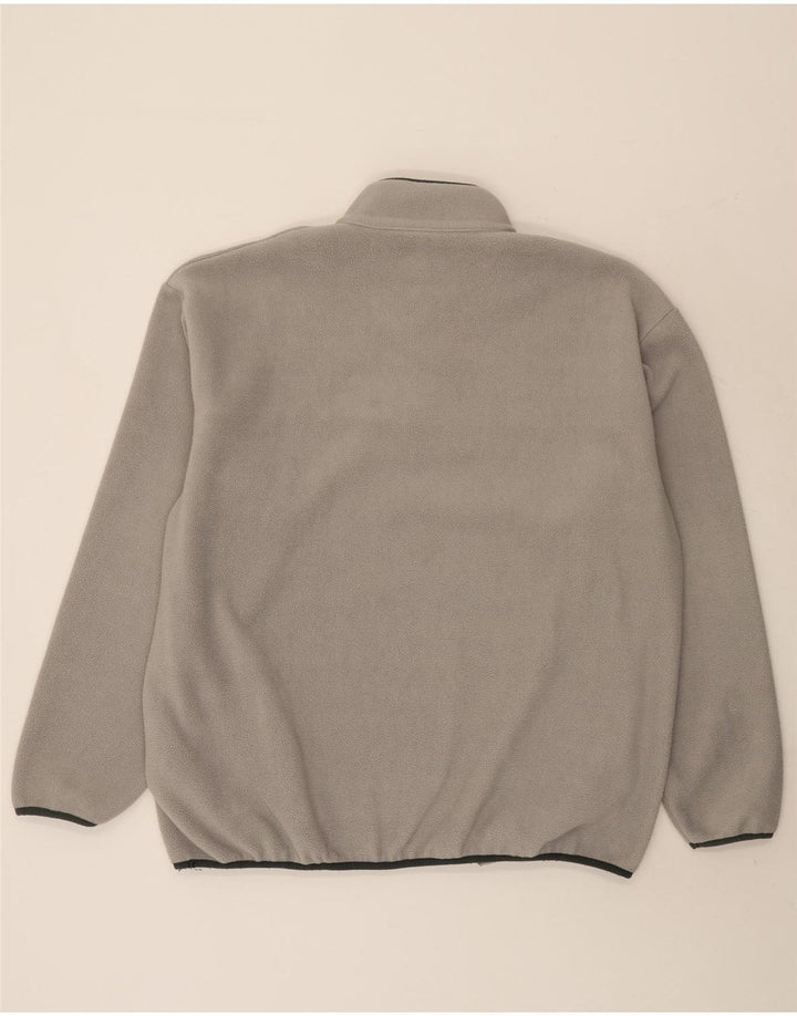 Champion Jersey de forro polar con cuello y botones para hombre, poliéster gris grande