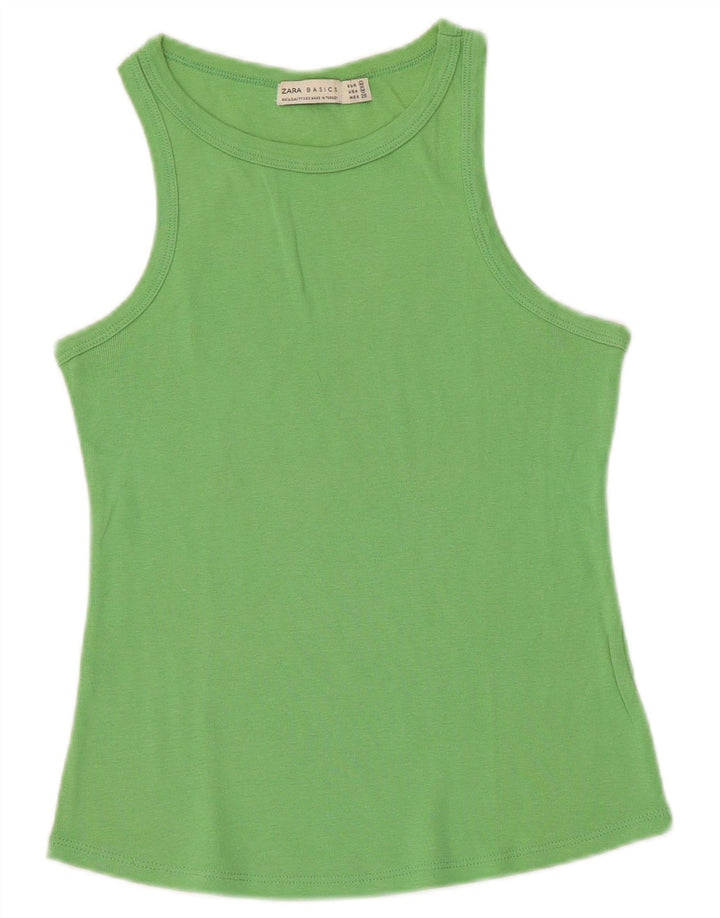 ZARA Mujer Chaleco Top UK 40 Verde Medio