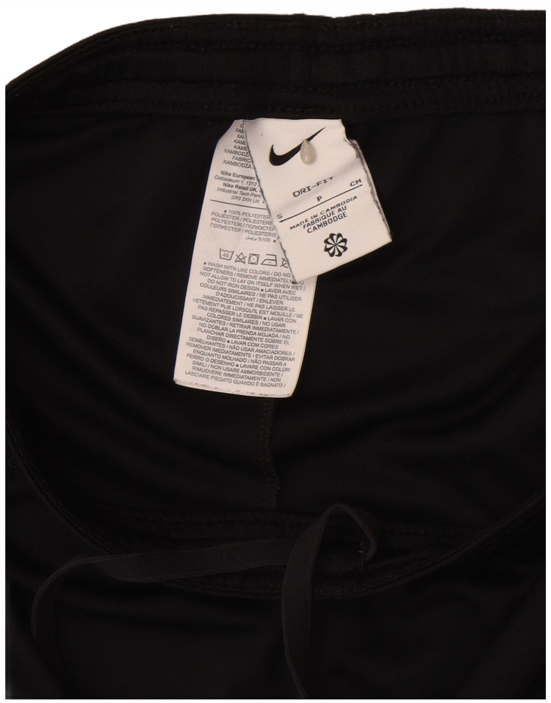 Nike Pantalones cortos deportivos de ajuste regular para hombre, poliéster color block, talla pequeña, color negro