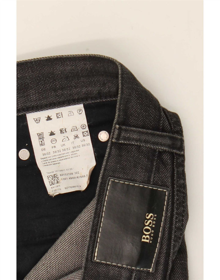 Vaqueros Hugo Boss Hombre Rectos W38 L26 Algodón Negro