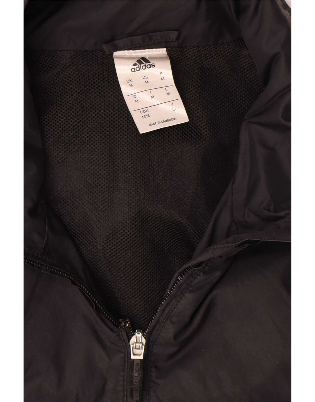 Adidas Chaqueta impermeable con capucha para hombre UK 38 Medium Black Polyamide