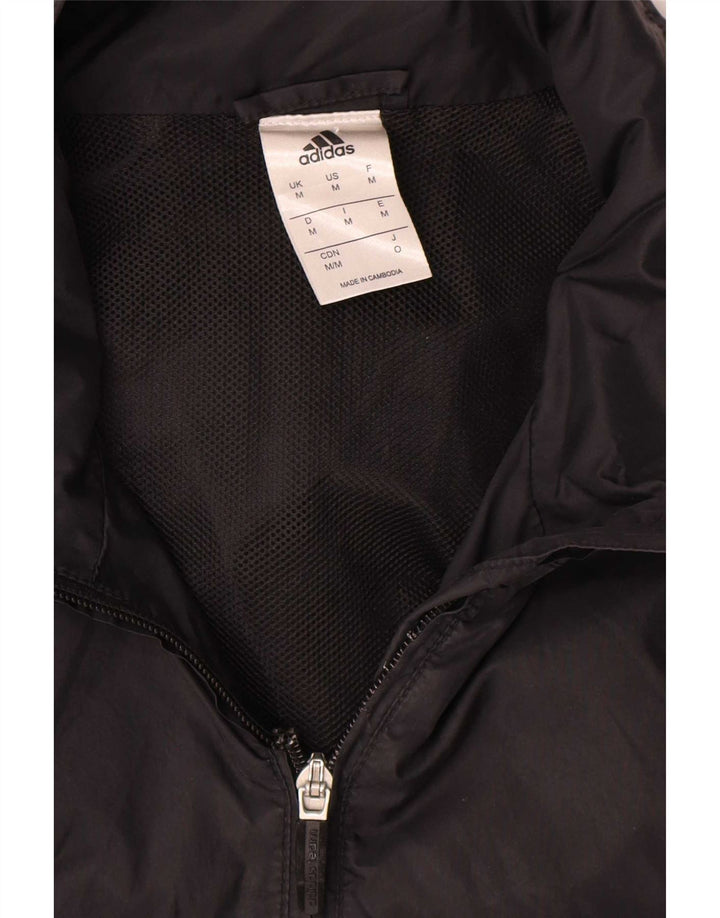 Adidas Chaqueta impermeable con capucha para hombre UK 38 Medium Black Polyamide