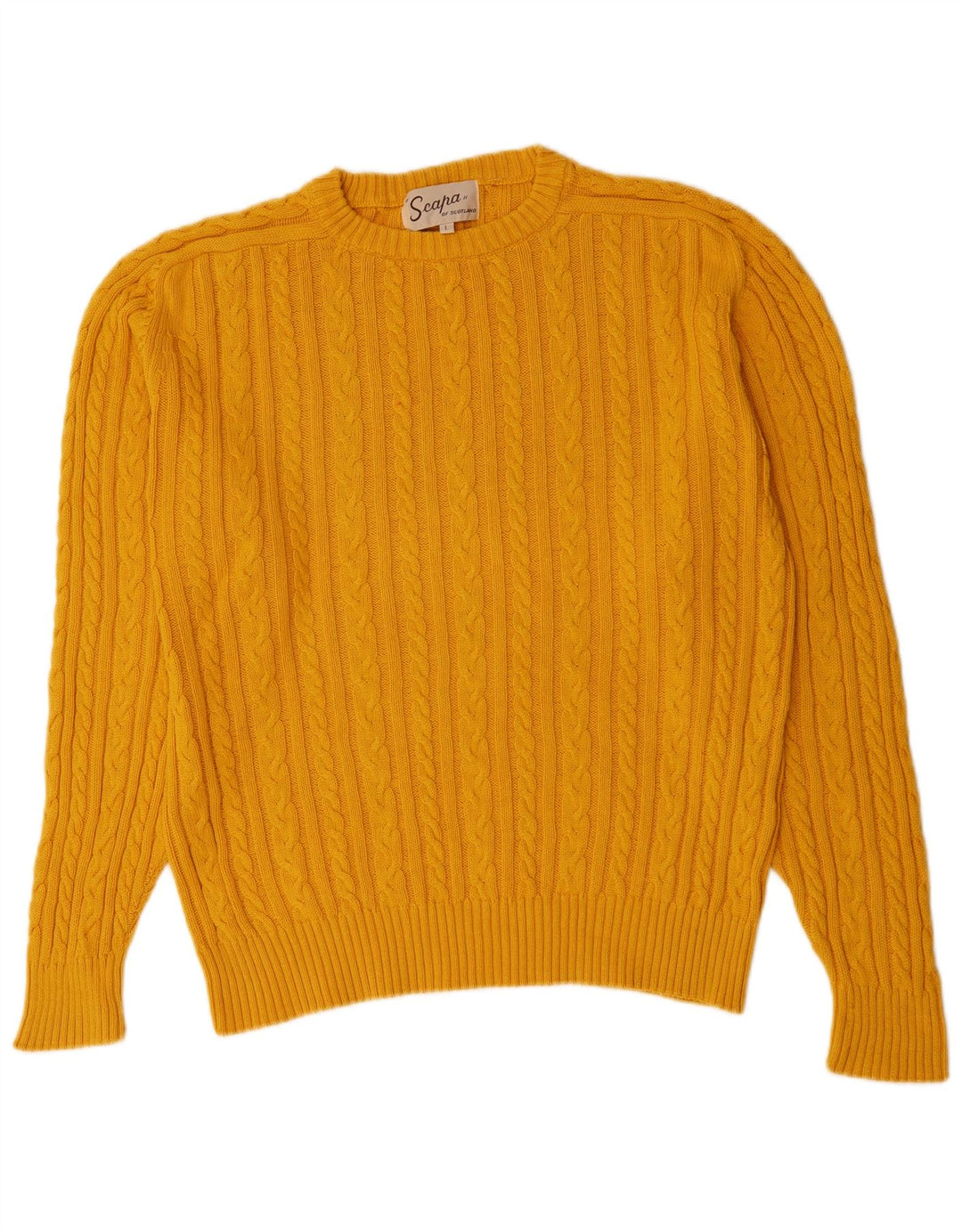 Scapa Jersey De Cuello Redondo Para Hombre Jersey Grande De Algodón Amarillo