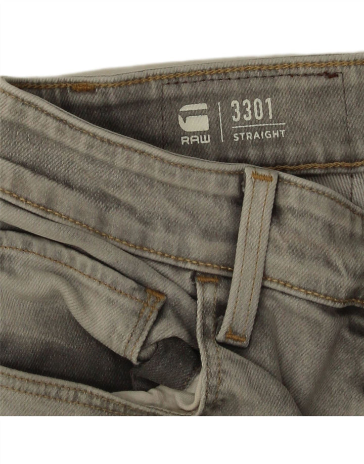 G-Star Hombre 3301 Shorts De Mezclilla W32 Gris Medio