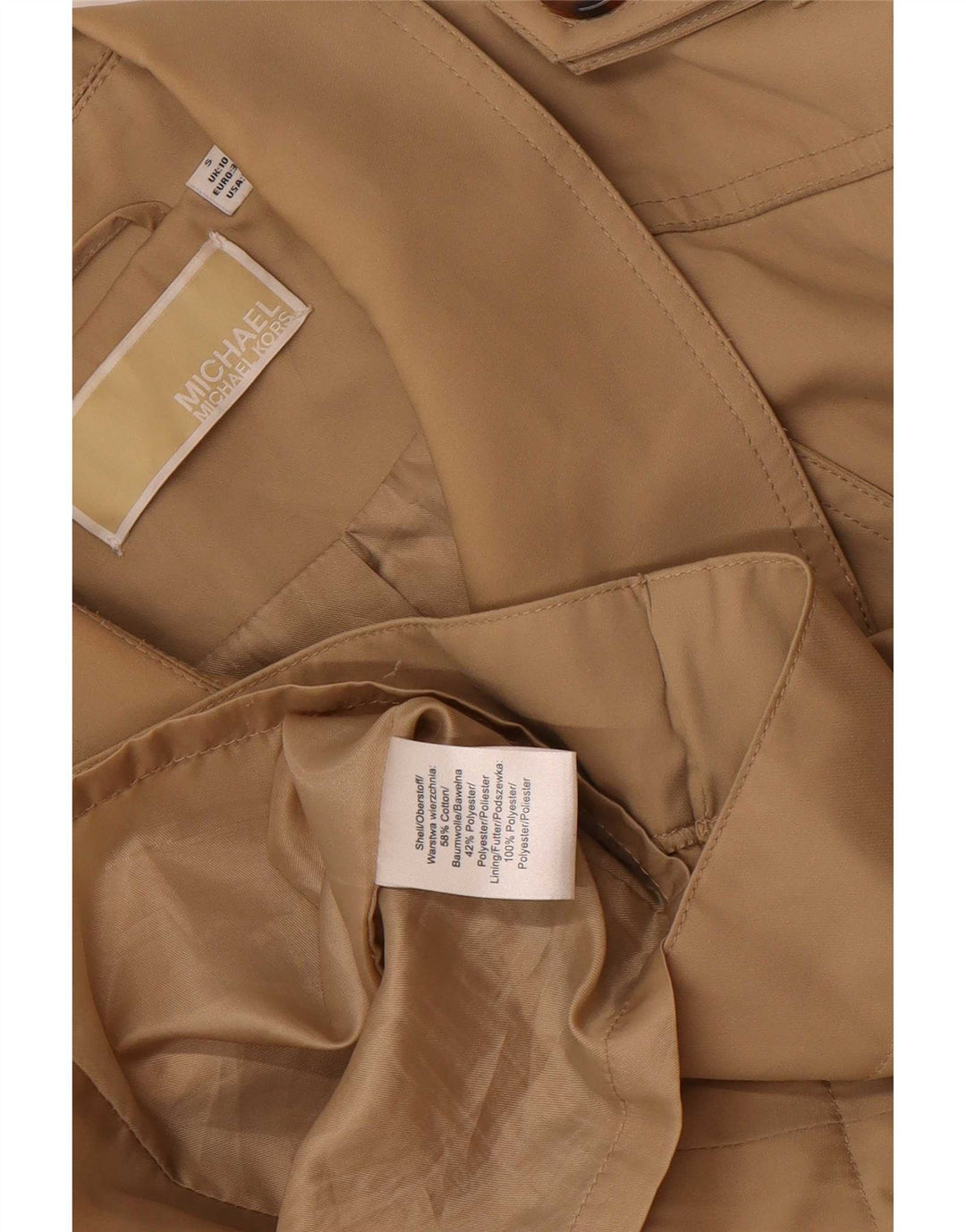 Michael Kors Gabardina para mujer Reino Unido 10 Pequeño Algodón Beige