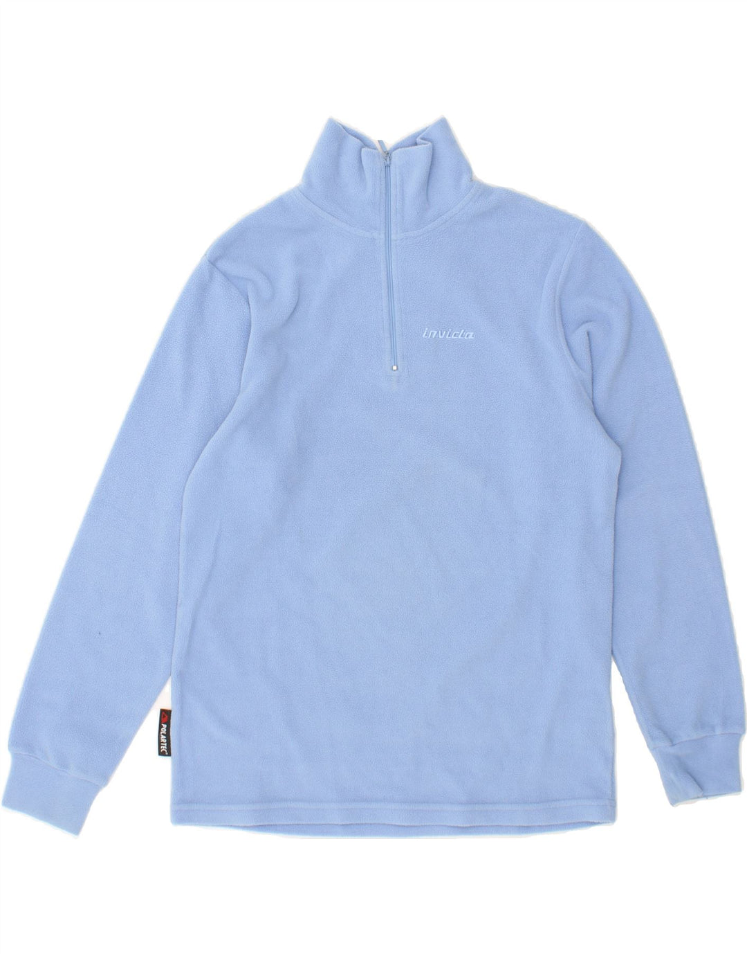 INVICTA Womens Zip Neck Fleece Jumper UK 12 Medium Blue Polyester Vintage Invicta and Second-Hand Invicta from Messina Hembry 