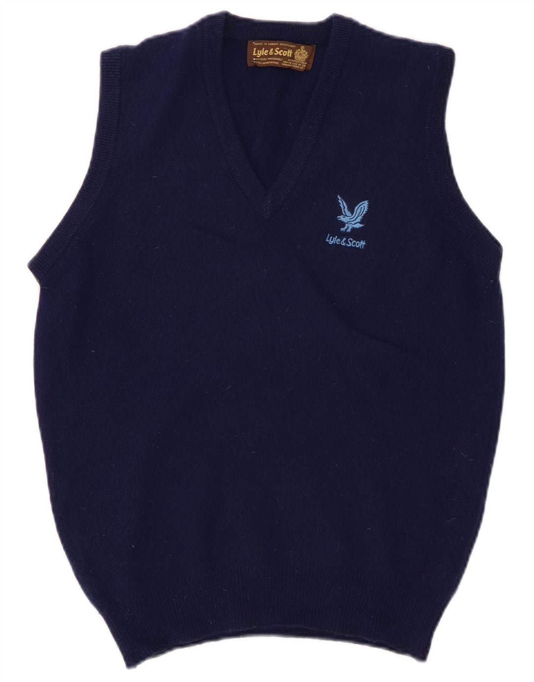 Lyle & Scott - Camiseta sin mangas para hombre, talla pequeña, lana de cordero azul marino
