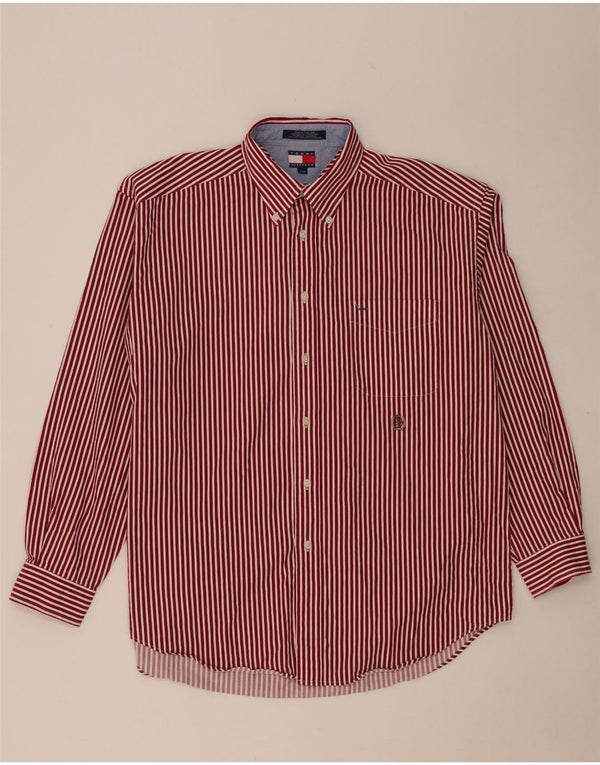 TOMMY HILFIGER Camisa de hombre grande de algodón a rayas rojas
