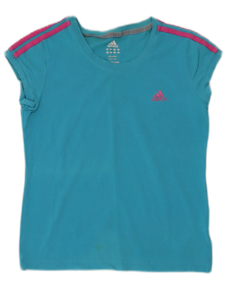 Adidas - Camiseta para mujer (talla 40), color azul medio, algodón