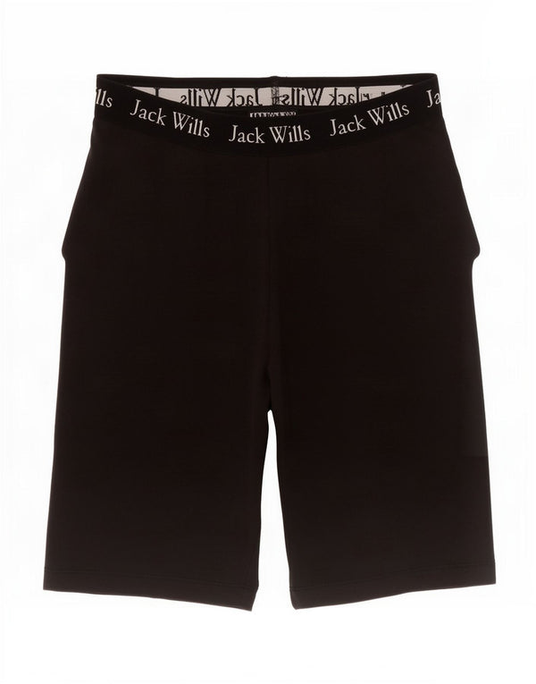 Jack Wills Pantalones cortos deportivos gráficos para mujer UK 8 Small Algodón negro