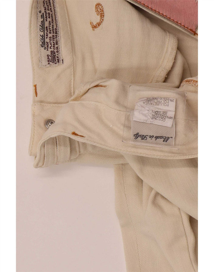 Jacob Cohen Vaqueros ajustados para mujer W28 L30 Algodón beige