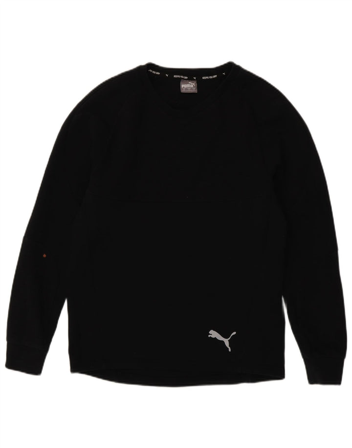 Puma - Camiseta de manga larga para hombre, talla pequeña, algodón azul marino