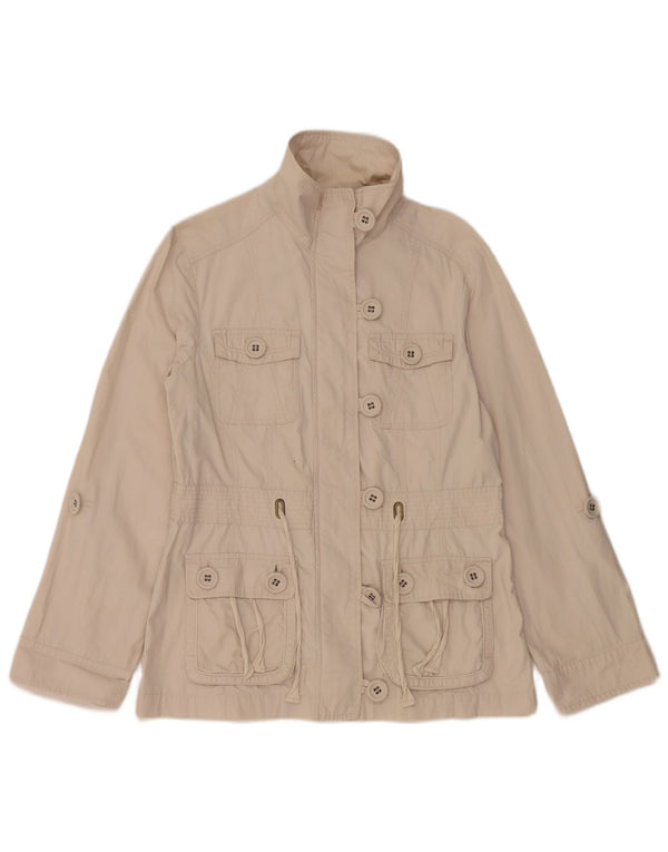 Marks & Spencer Chaqueta utilitaria para mujer UK 10 Small Beige Cotton