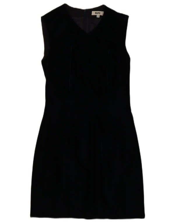 MANI Vestido tubo de terciopelo sin mangas para mujer UK 8 Small Viscosa azul marino