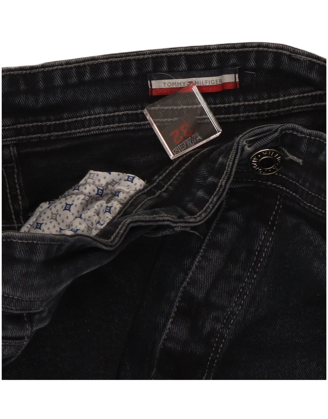 Tommy Hilfiger Vaqueros rectos para hombre W32 L27 Negro