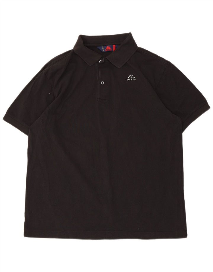 Kappa Polo Hombre Grande Algodón Negro