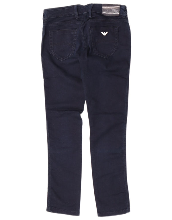 Armani Pantalones Casuales Pitillo Mujer W27 L28 Algodón Azul Marino