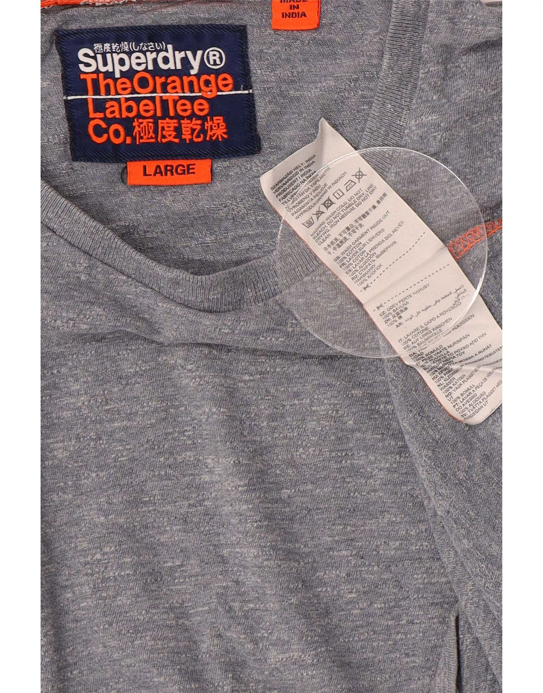 Superdry Camiseta para hombre Top grande de algodón gris