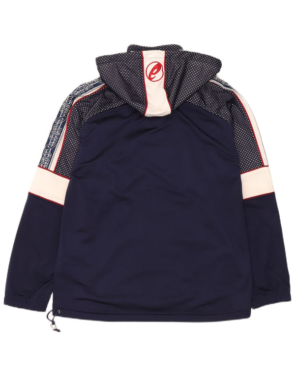 Asics Hombre Graphic Hooded Chándal Top Chaqueta Grande Azul Marino Colorblock