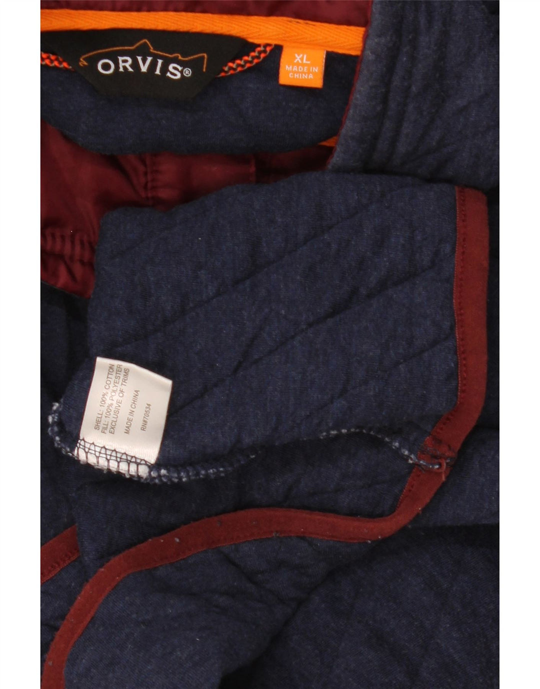 ORVIS Sudadera con cuello y botones para hombre Jumper XL Azul marino Algodón