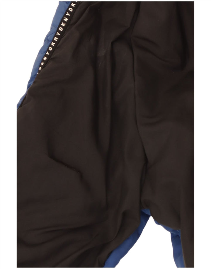 Dkny Chaqueta acolchada gráfica para mujer UK 44 Azul medio Poliéster con bloques de color