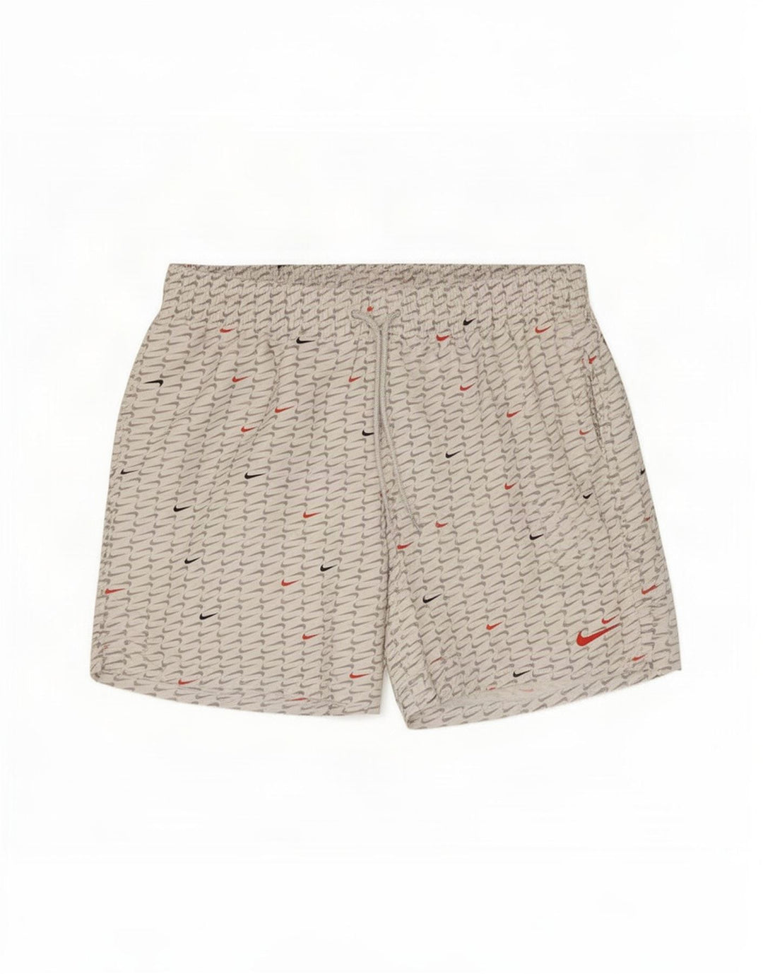 Nike Pantalones cortos deportivos con gráficos para hombre, poliéster blanco mediano