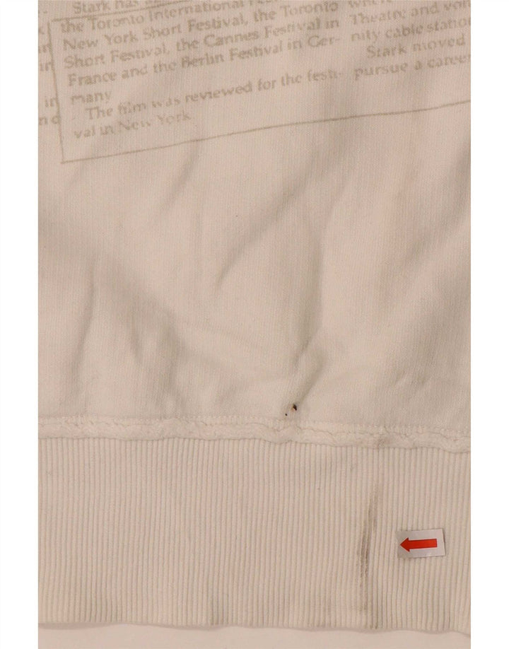 Datch Hombre Sudadera Gráfica Jumper Medium Blanco Algodón