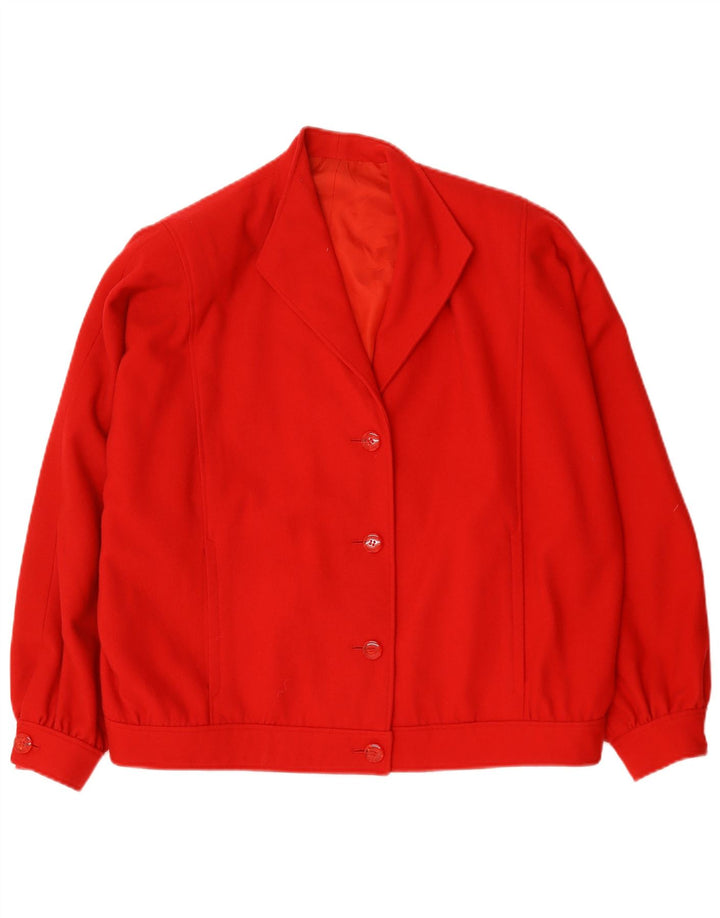 Vintage mujer chaqueta bomber de gran tamaño Reino Unido 20 2XL rojo