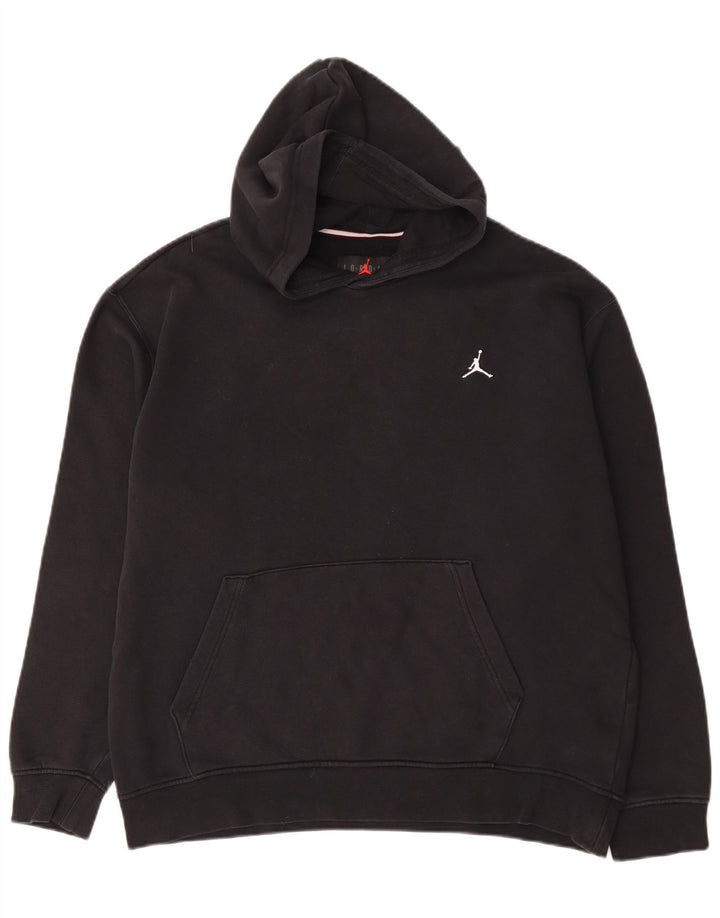 Jordan - Sudadera con capucha para hombre, talla grande, algodón negro