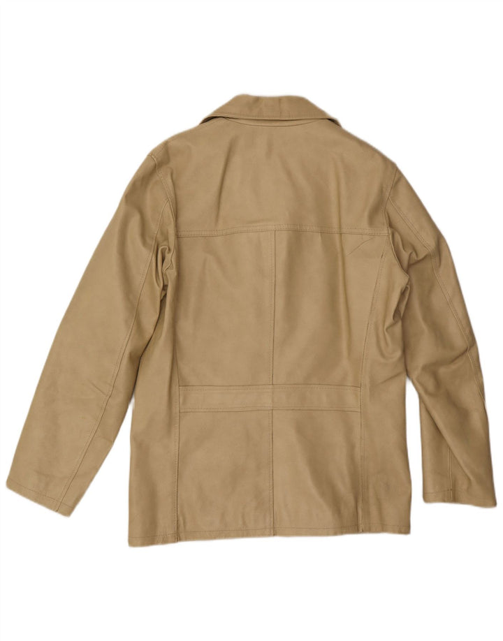 Sasch Chaqueta de cuero para hombre UK 38 Cuero beige mediano