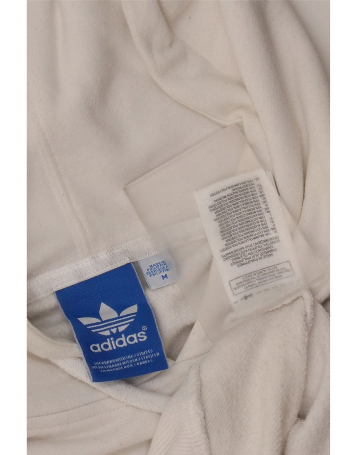 Adidas Hombre Sudadera Con Capucha Gráfica Jersey De Algodón Blanco Mediano
