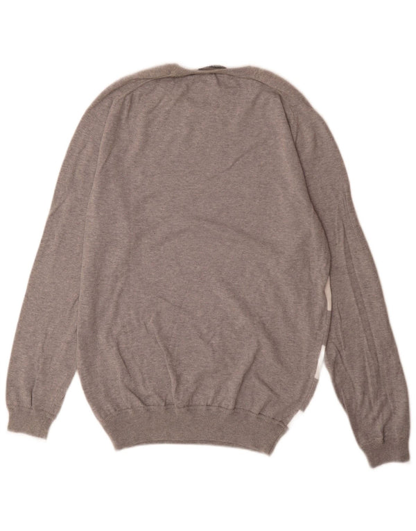 SIVIGLIA Jersey De Cuello Redondo Para Hombre Jersey De Algodón A Rayas Gris Grande
